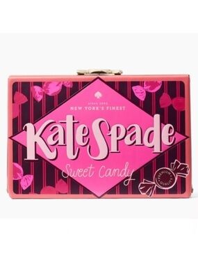 kate spade Pink and Magenta Candy-Print Box Clutch NWT